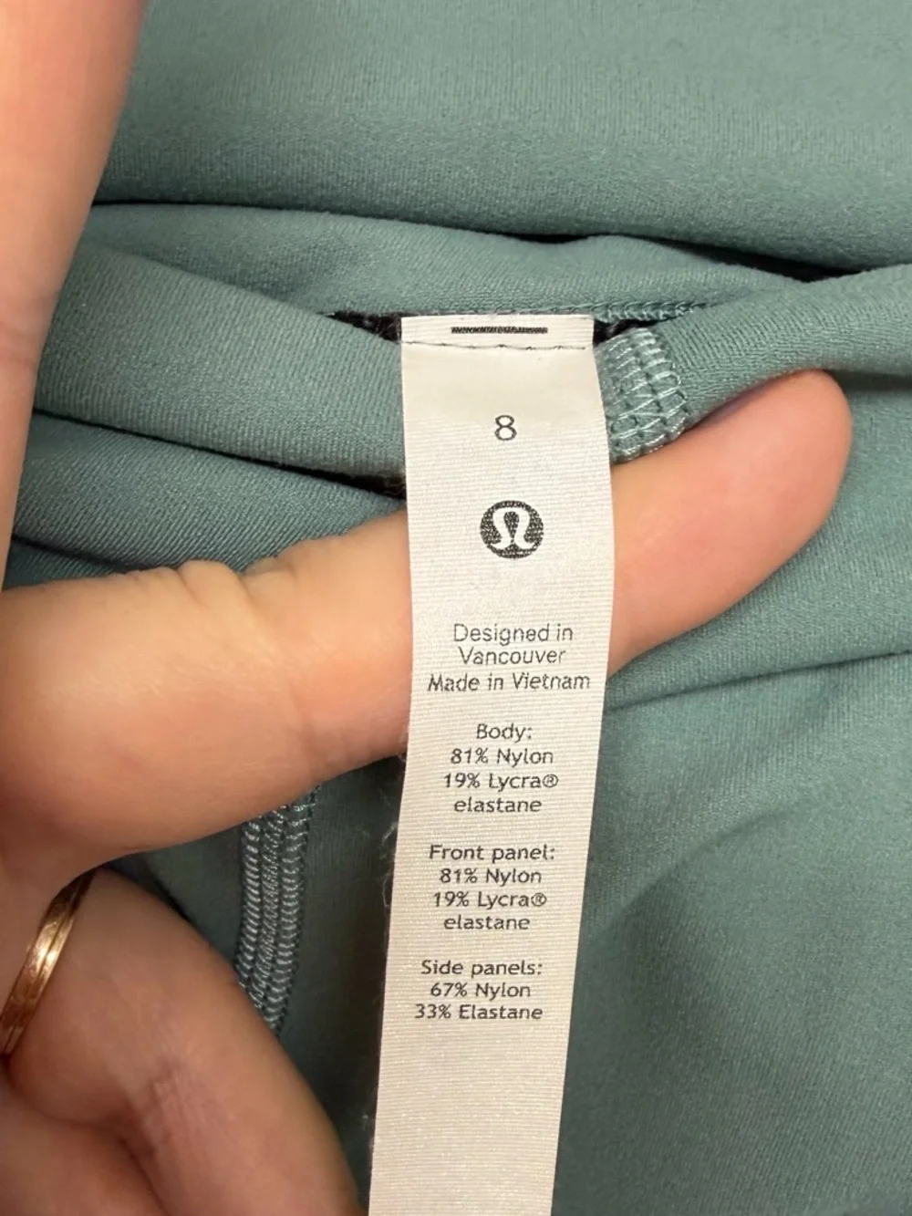 Lululemon Nulu Mesh Mid-Rise Yoga Crop 23” Tidewater Teal Size 8